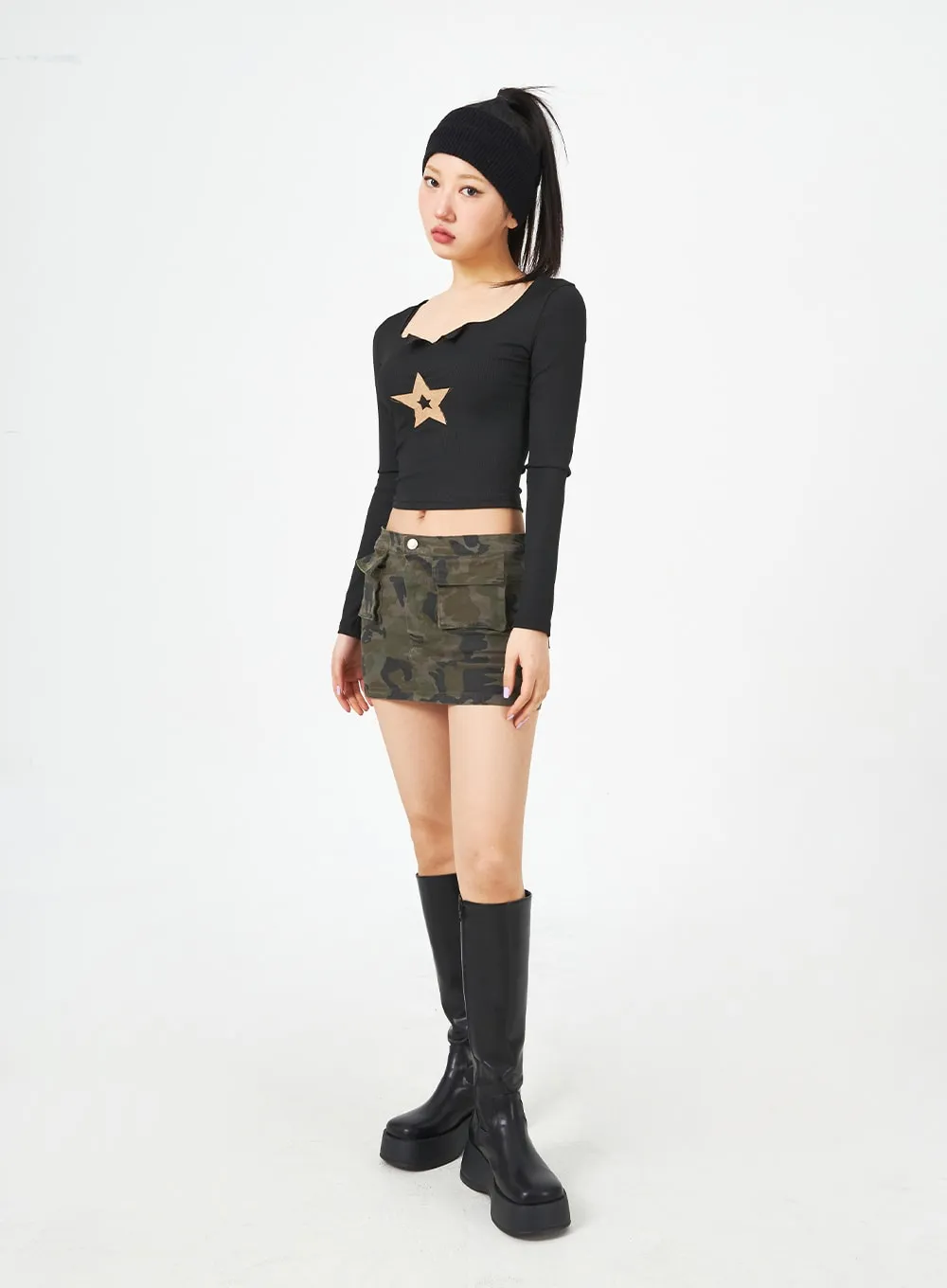 Scoop Neck Star Top CM323 sold by Lewkin product image thumbnail 5