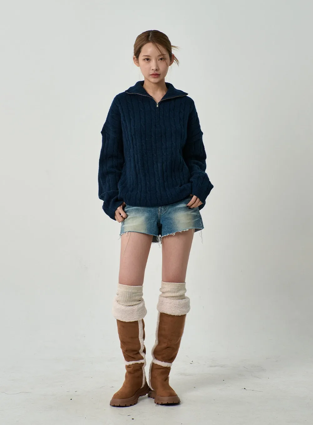 Washed Denim Shorts CD12 sold by Lewkin product image thumbnail 4