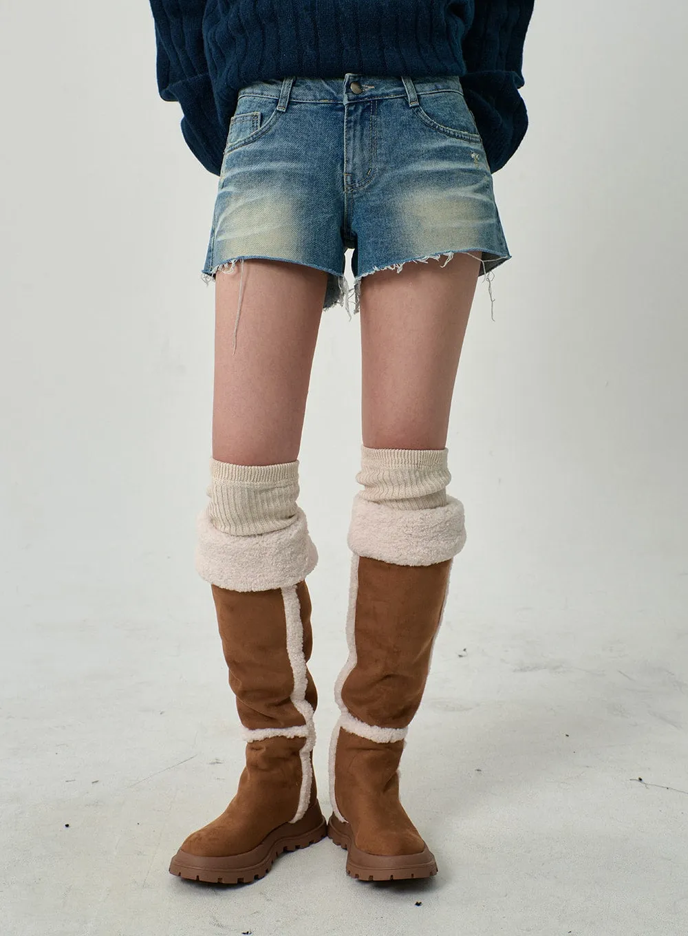 Washed Denim Shorts CD12 sold by Lewkin product image thumbnail 2