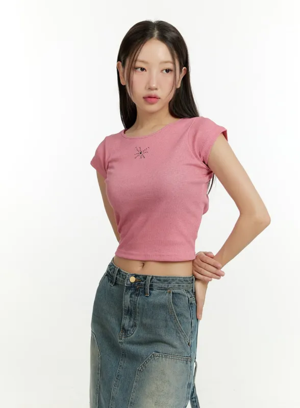 Backless Rhinestone Crop Top CU426 sold by Lewkin