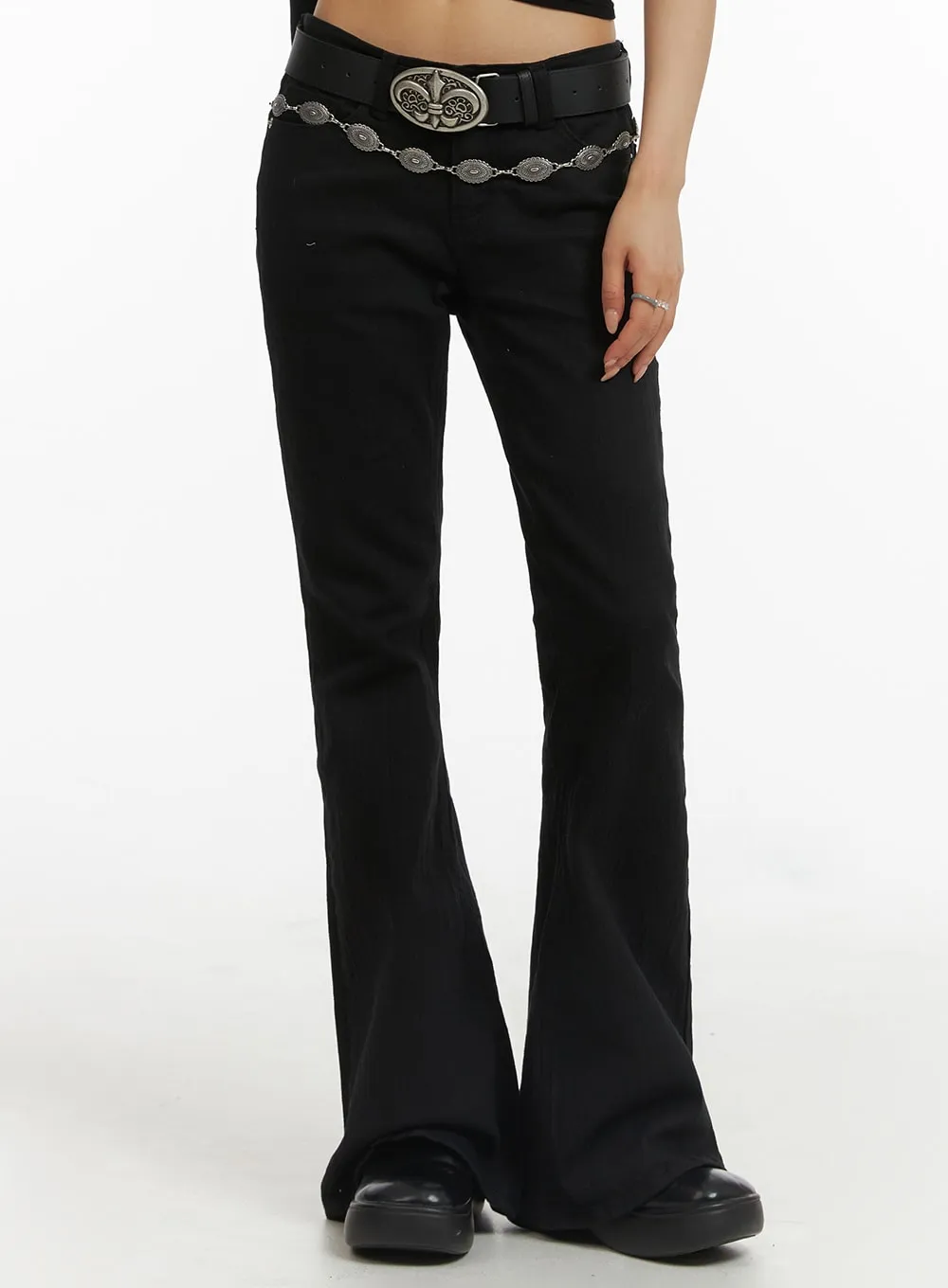 Slim Fit Bootcut Pants CJ416 sold by Lewkin product image thumbnail 4
