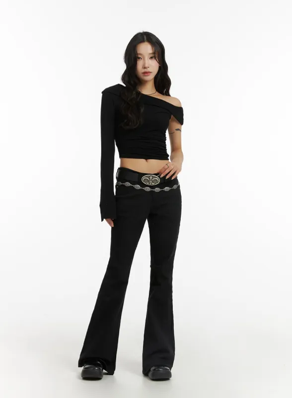 Slim Fit Bootcut Pants CJ416 sold by Lewkin