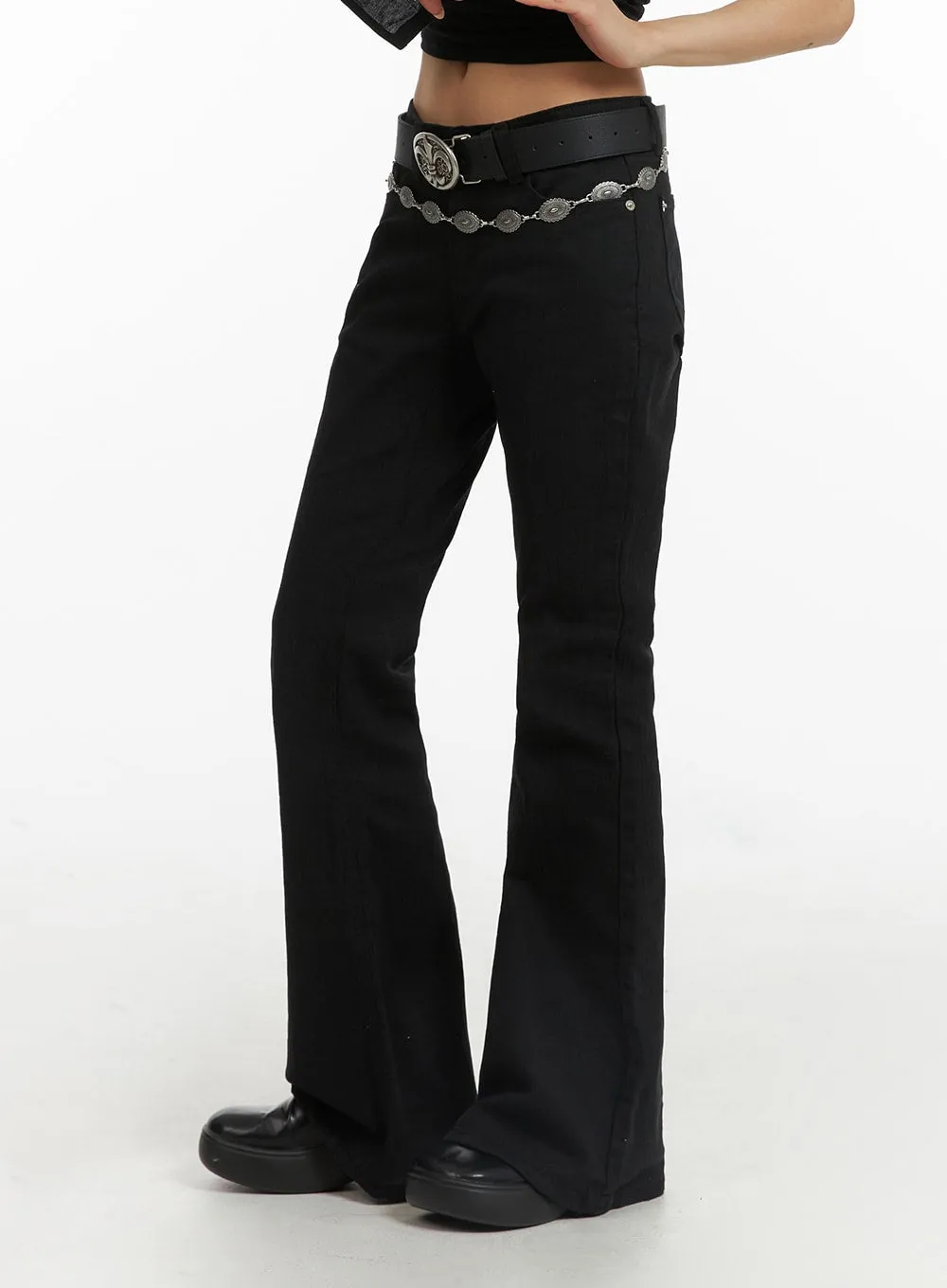 Slim Fit Bootcut Pants CJ416 sold by Lewkin product image thumbnail 5