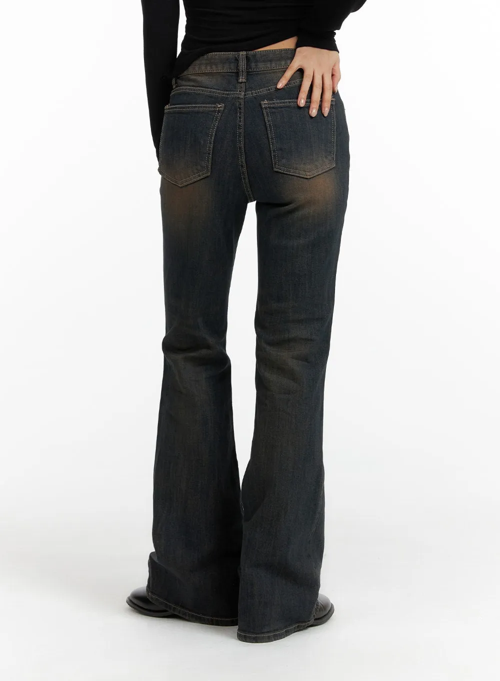 Swashed Slim Flared Jeans CF416 sold by Lewkin product image thumbnail 4
