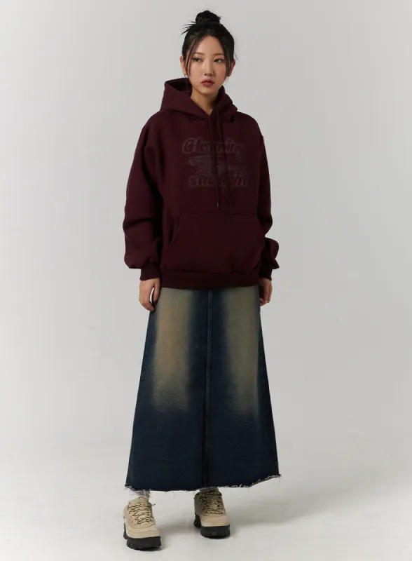 A-Line Distressed Denim Maxi Skirt CD329 sold by Lewkin