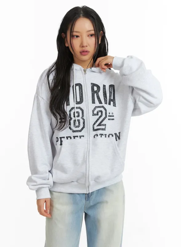 Oversized Graphic Hoodie Jacket CJ425 sold by Lewkin