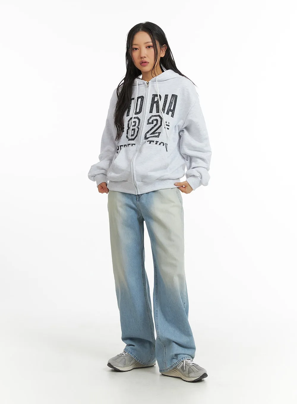 Oversized Graphic Hoodie Jacket CJ425 sold by Lewkin product image thumbnail 2