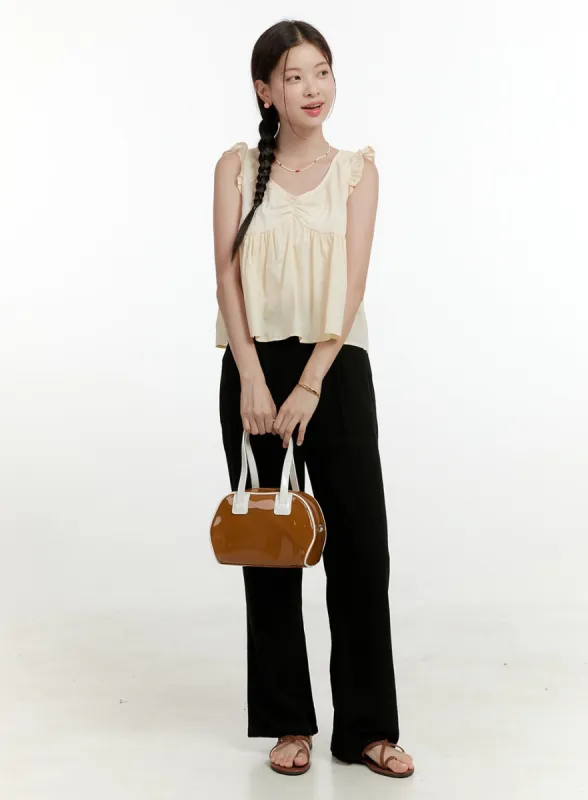 Pintuck Wide Fit Linen Pants OL424 sold by Lewkin