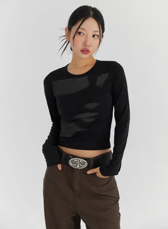 Graphic Long Sleeve Tee CS321 sold by Lewkin