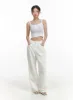 Solid Buttoned Cotton Cami Crop Top OA416 sold by Lewkin