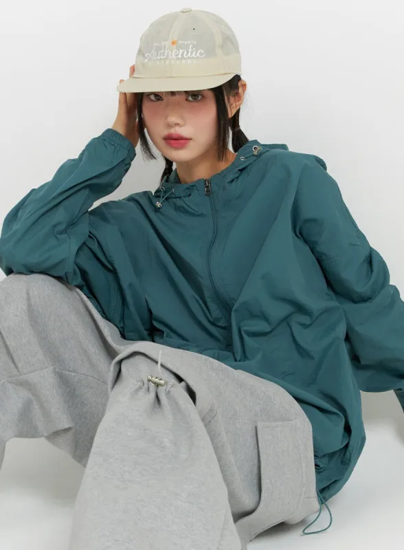 Basic Oversized Nylon Jacket CF423 sold by Lewkin