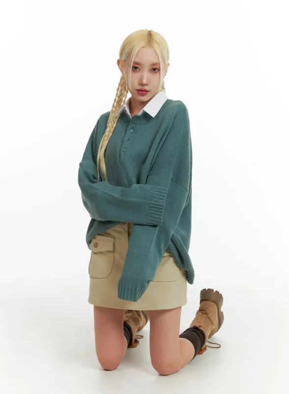 Oversized Knit Sweater IF408 sold by Lewkin