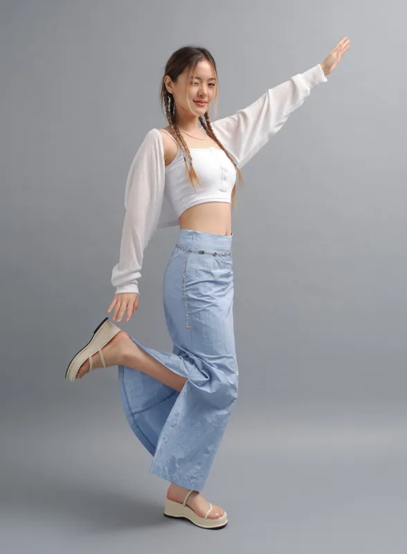 Buttoned Cropped Cami Top CY19 sold by Lewkin