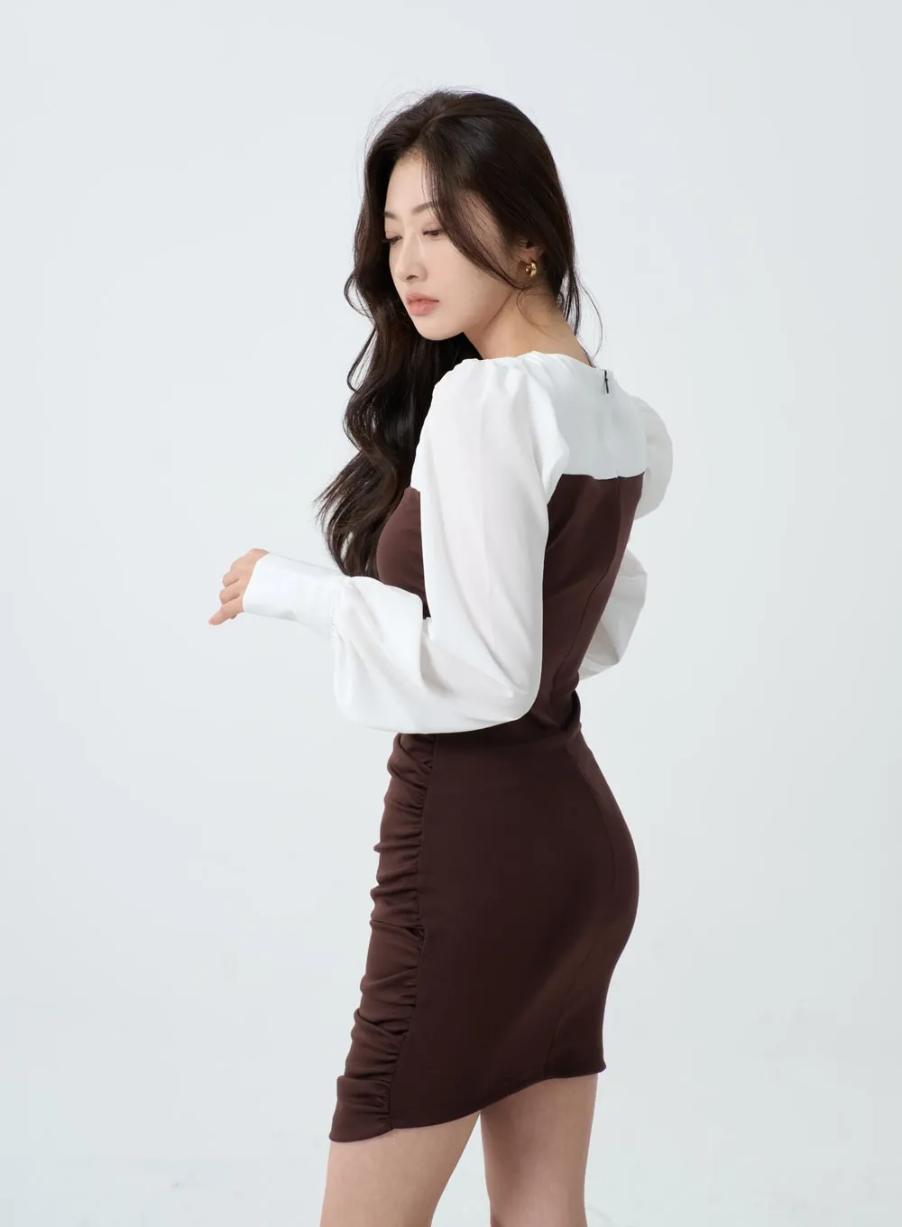 Elegant Square Neck Ruffle Pencil Mini Dress IO19 sold by Lewkin product image thumbnail 4