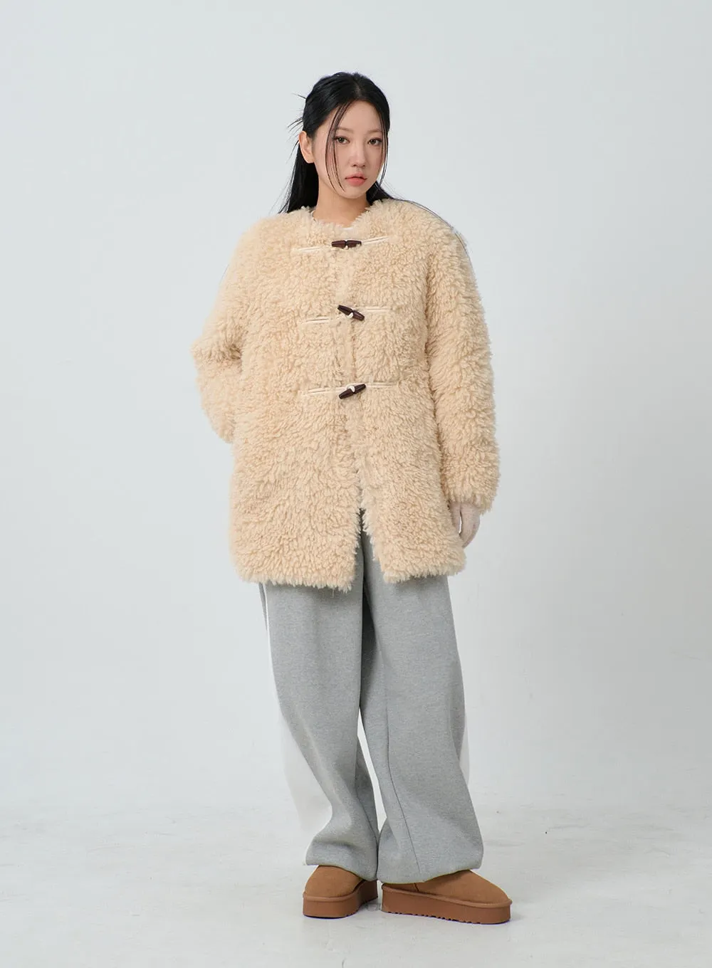 Faux Fur Button Midi Coat CJ302 sold by Lewkin product image thumbnail 3