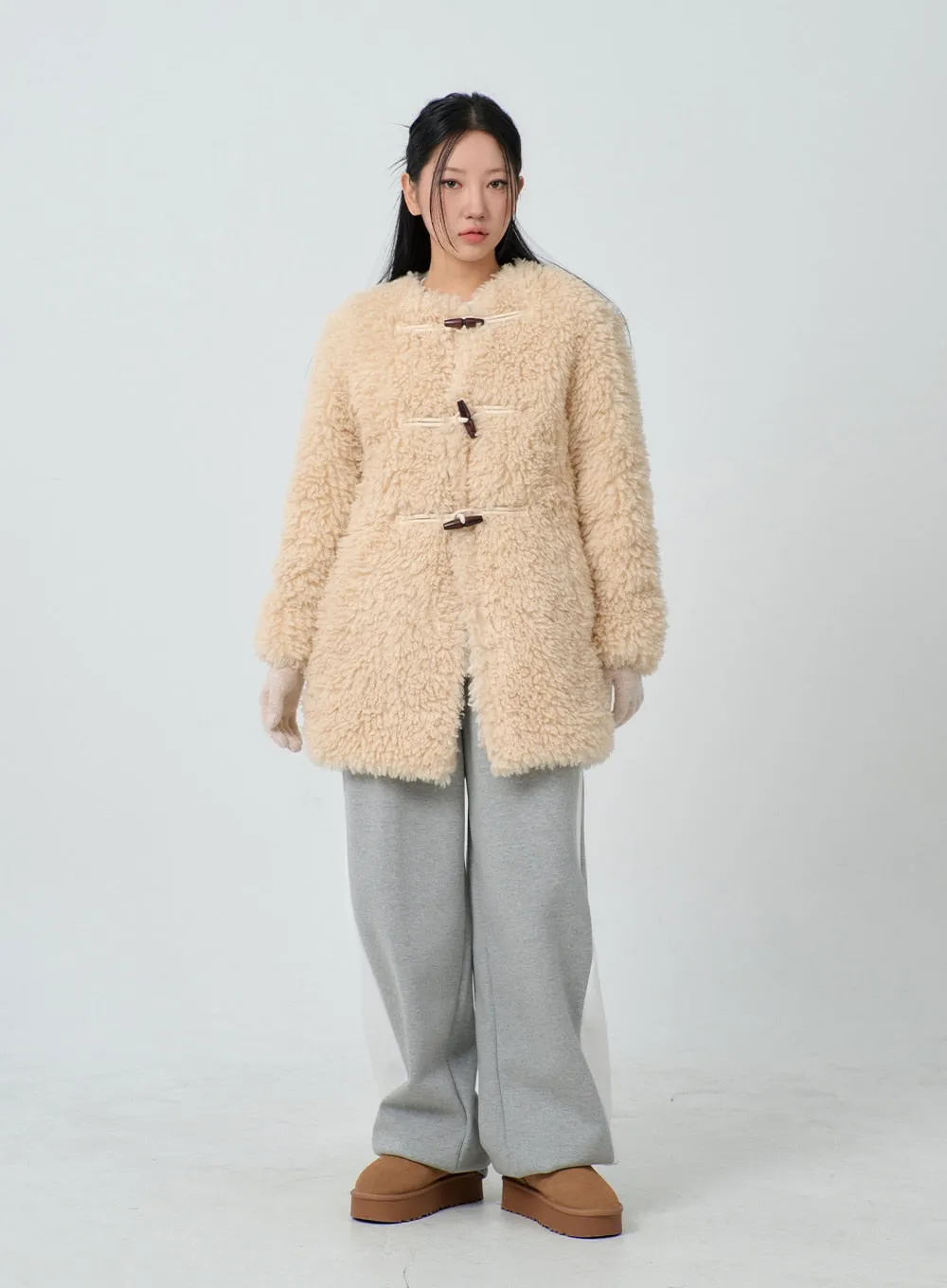 Faux Fur Button Midi Coat CJ302 sold by Lewkin product image thumbnail 2