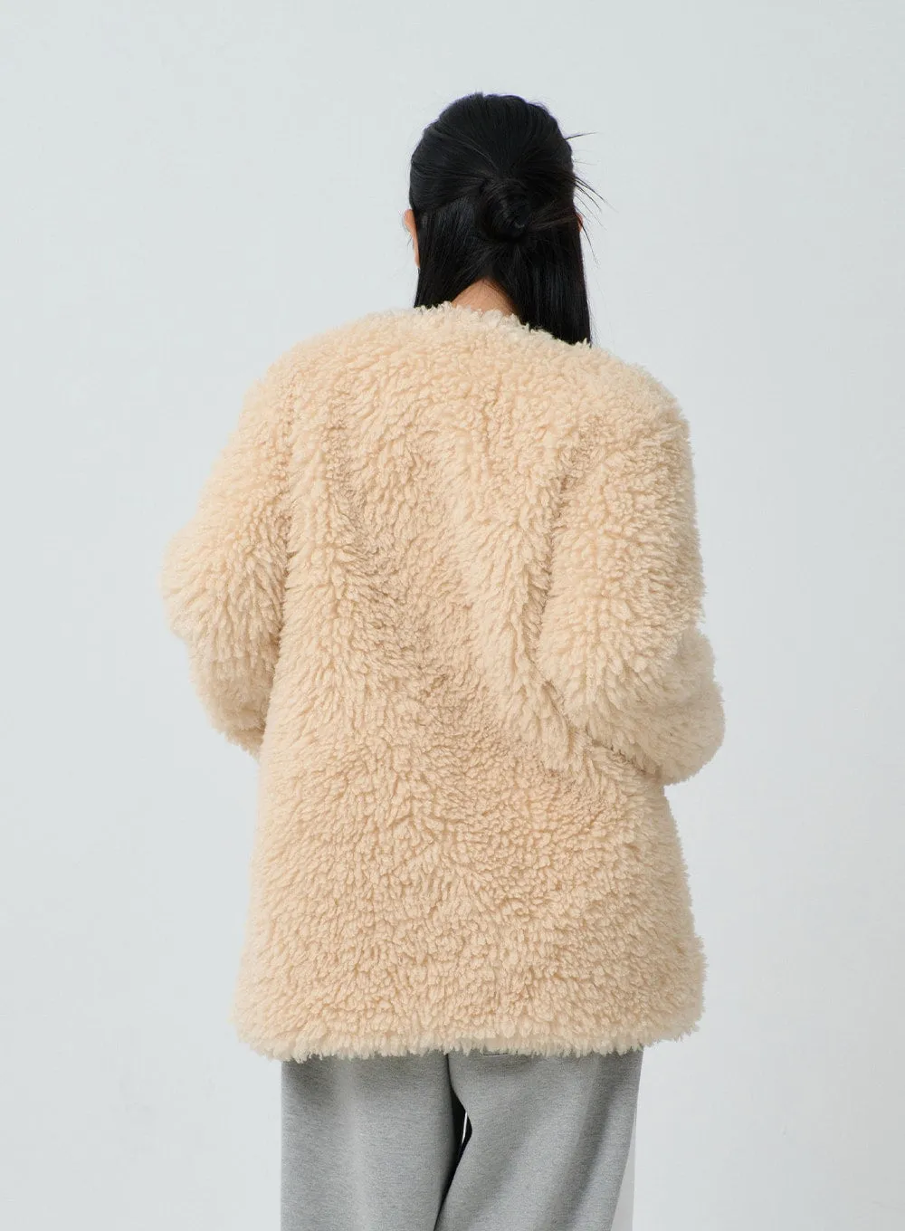 Faux Fur Button Midi Coat CJ302 sold by Lewkin product image thumbnail 5
