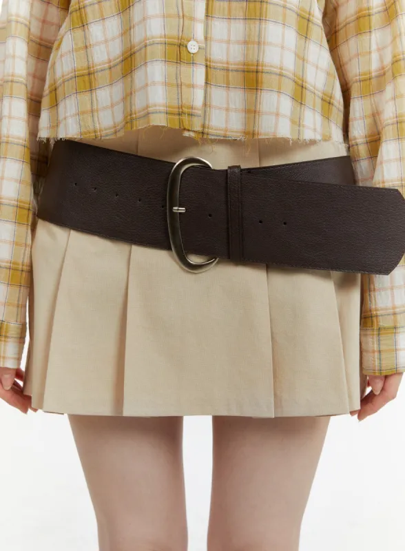 Faux Leather Wide Buckle Belt CA401 sold by Lewkin