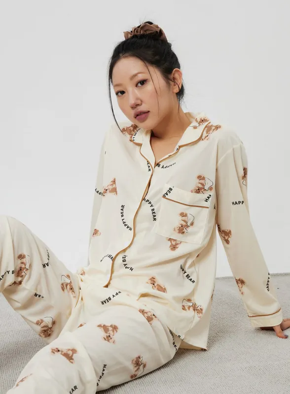 Happy Bear Pajama Set IF324 sold by Lewkin