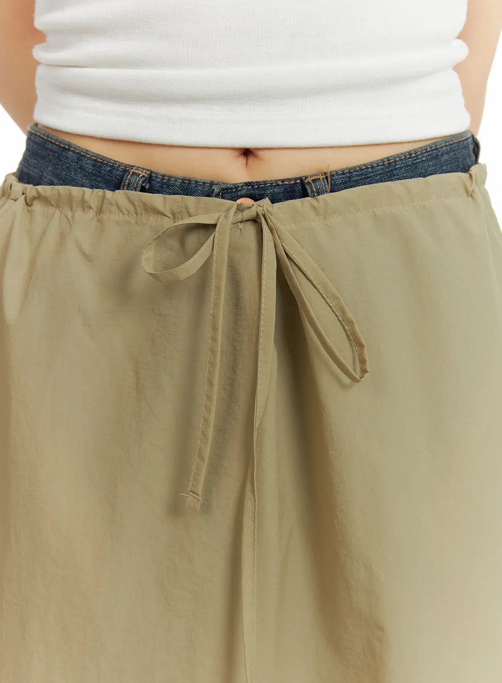 Mid Waist Drawstring Mini Skirt CM413 sold by Lewkin product image thumbnail 4