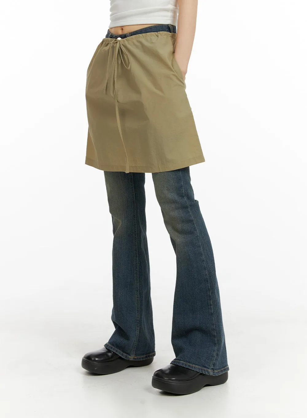 Mid Waist Drawstring Mini Skirt CM413 sold by Lewkin product image thumbnail 3