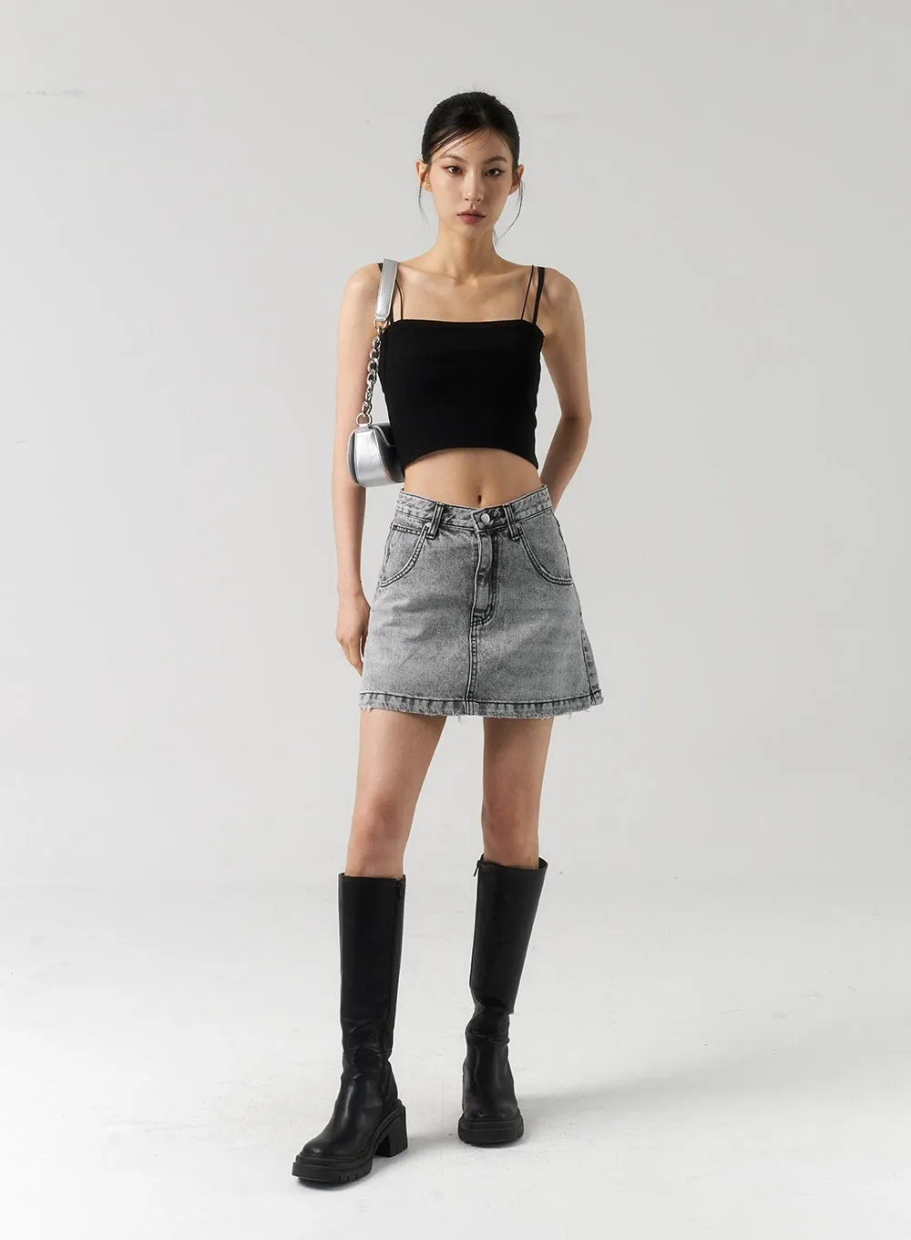 Thin Strap Cropped Top CU320 sold by Lewkin product image thumbnail 4
