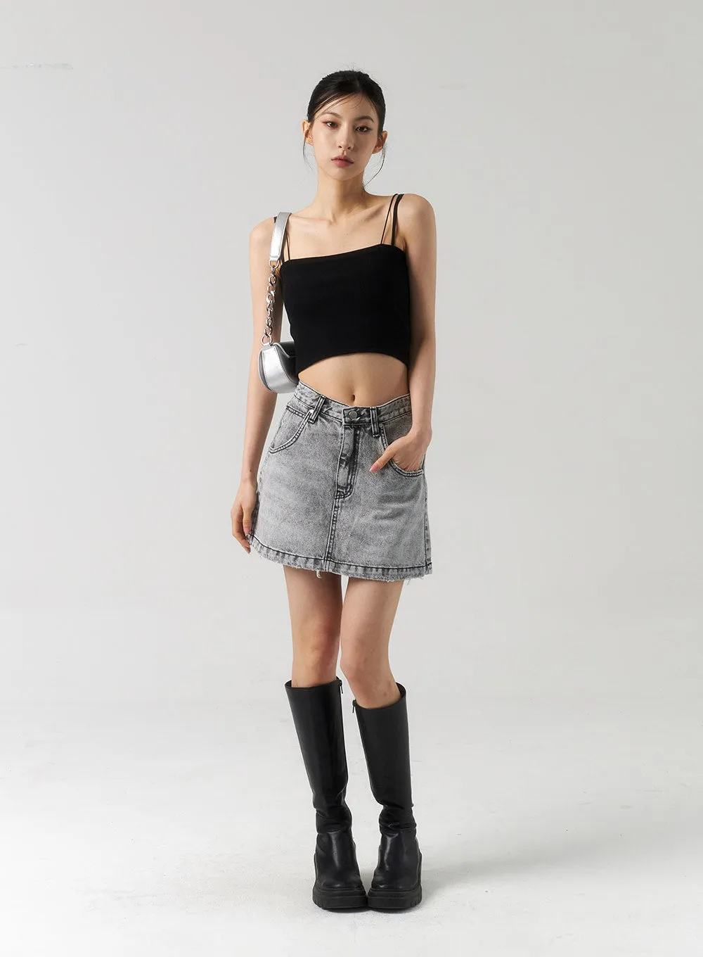 Thin Strap Cropped Top CU320 sold by Lewkin product image thumbnail 3