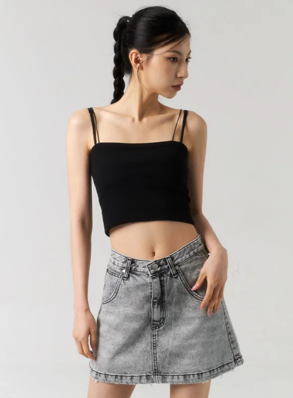 Thin Strap Cropped Top CU320 sold by Lewkin