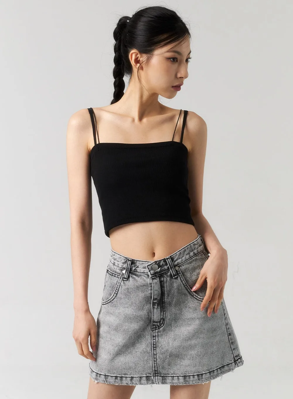 Thin Strap Cropped Top CU320 sold by Lewkin