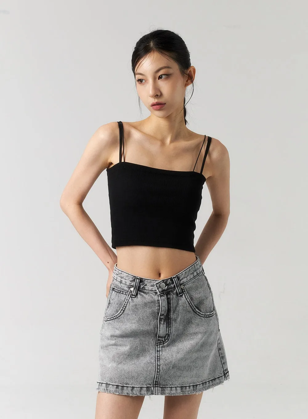 Thin Strap Cropped Top CU320 sold by Lewkin product image thumbnail 2