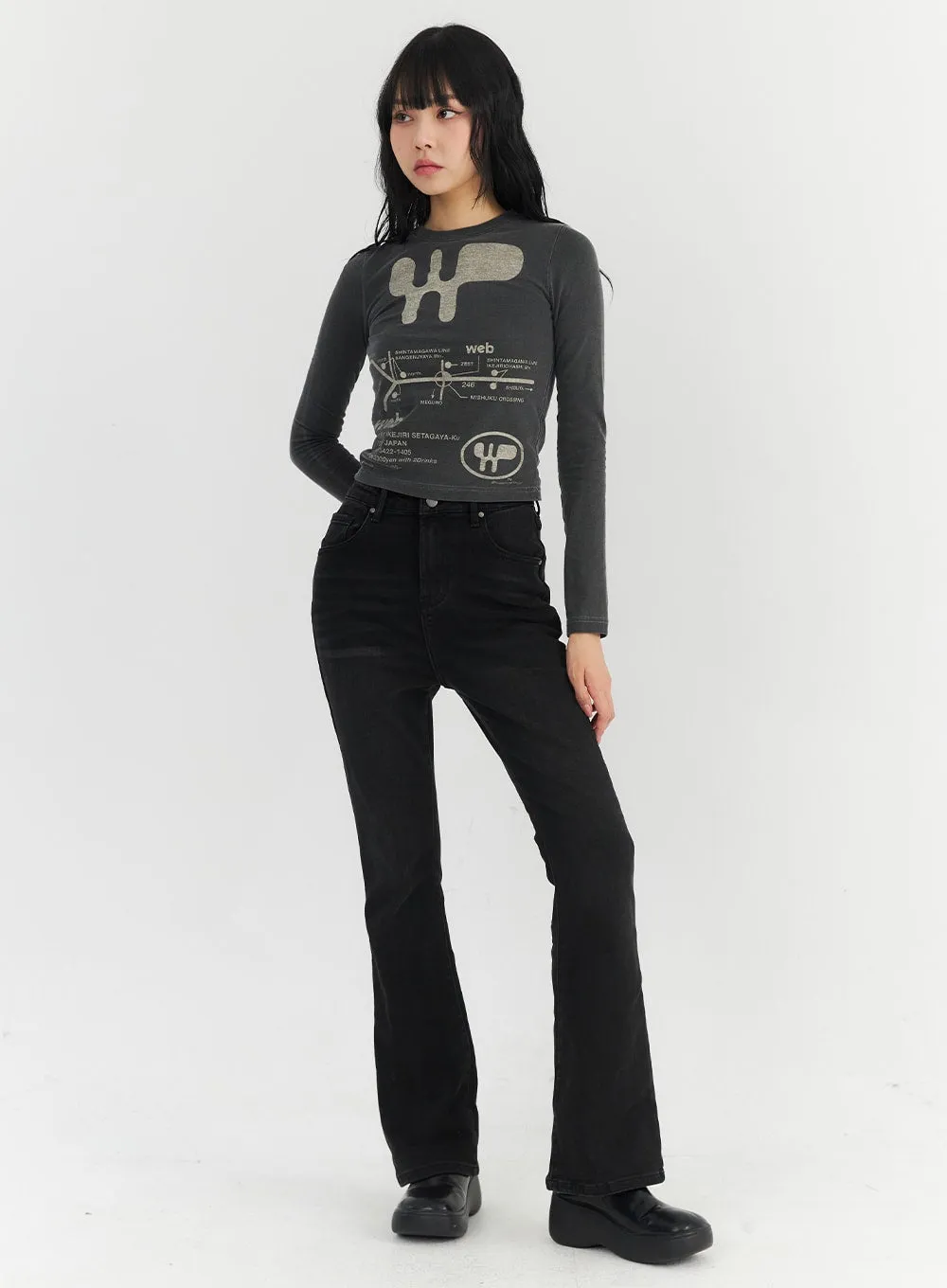 Fleeced Bootcut Cotton Pants CO327 sold by Lewkin