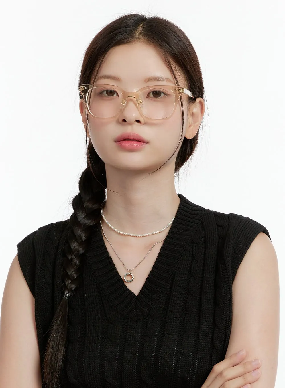 Square Clear Frame Glasses OL423 sold by Lewkin product image thumbnail 3