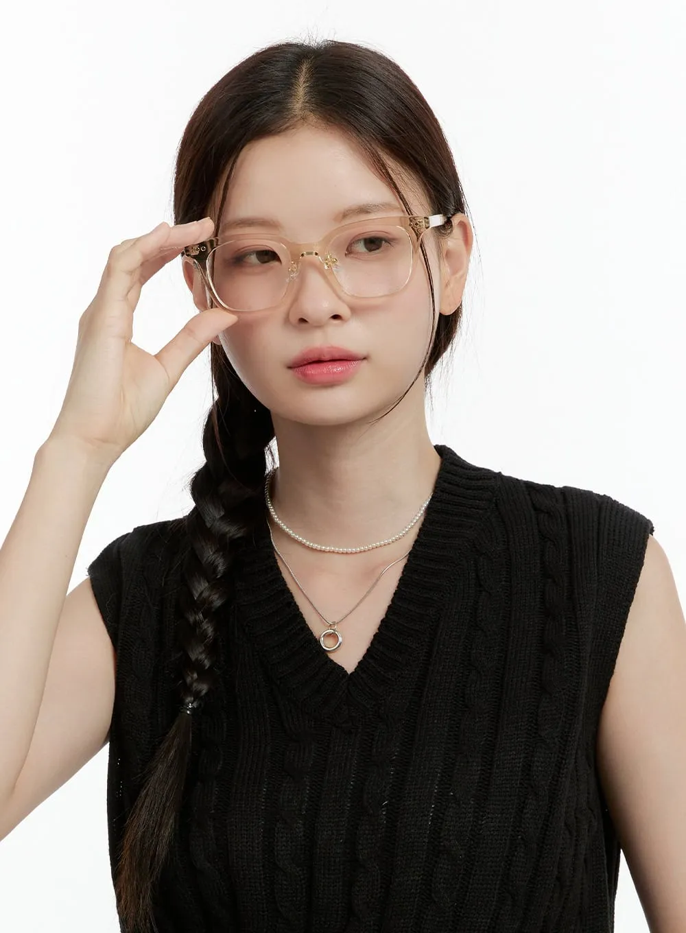 Square Clear Frame Glasses OL423 sold by Lewkin product image thumbnail 2