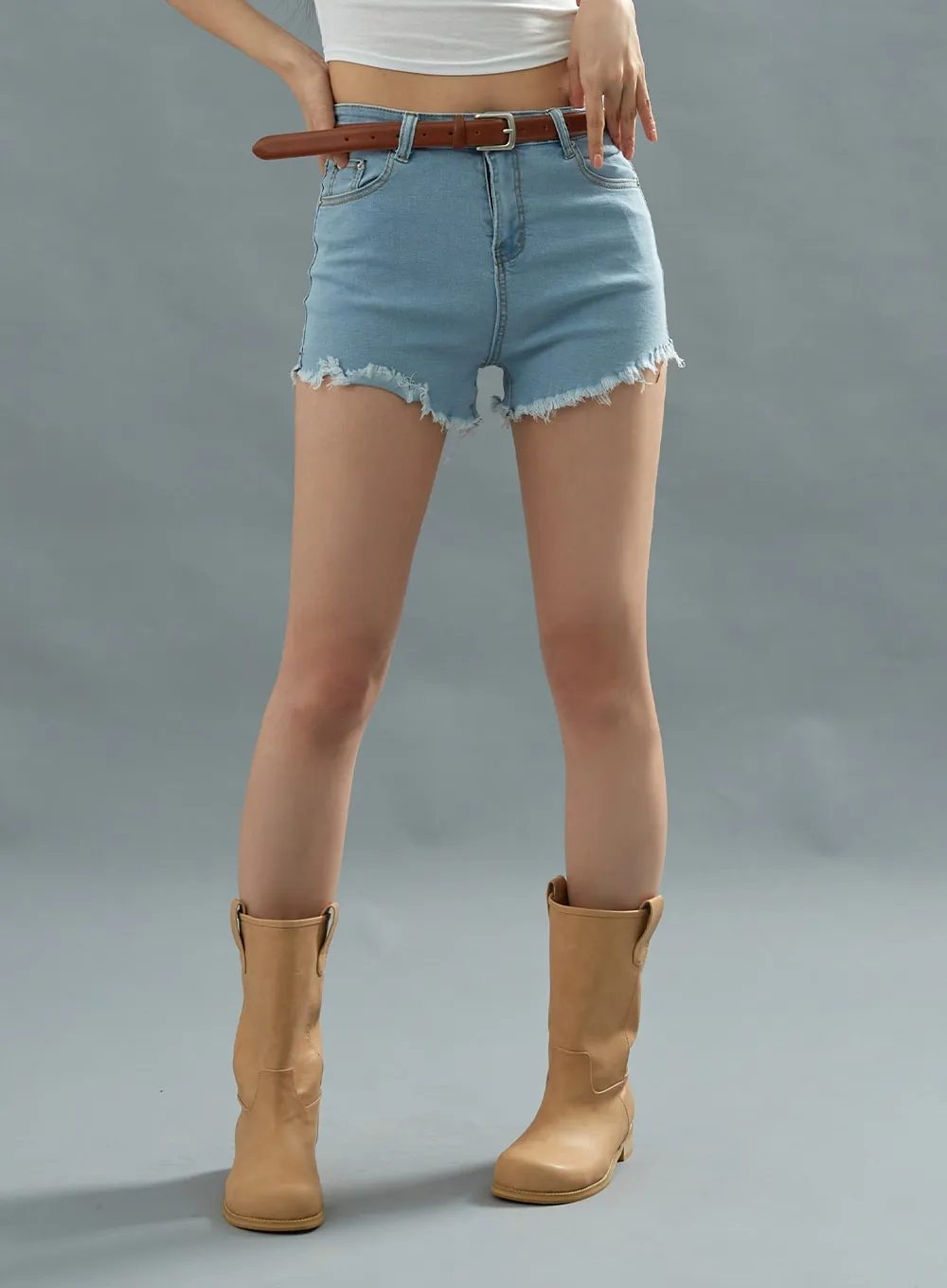 Isabella Cropped Short Denim Pants CU22 sold by Lewkin product image thumbnail 5