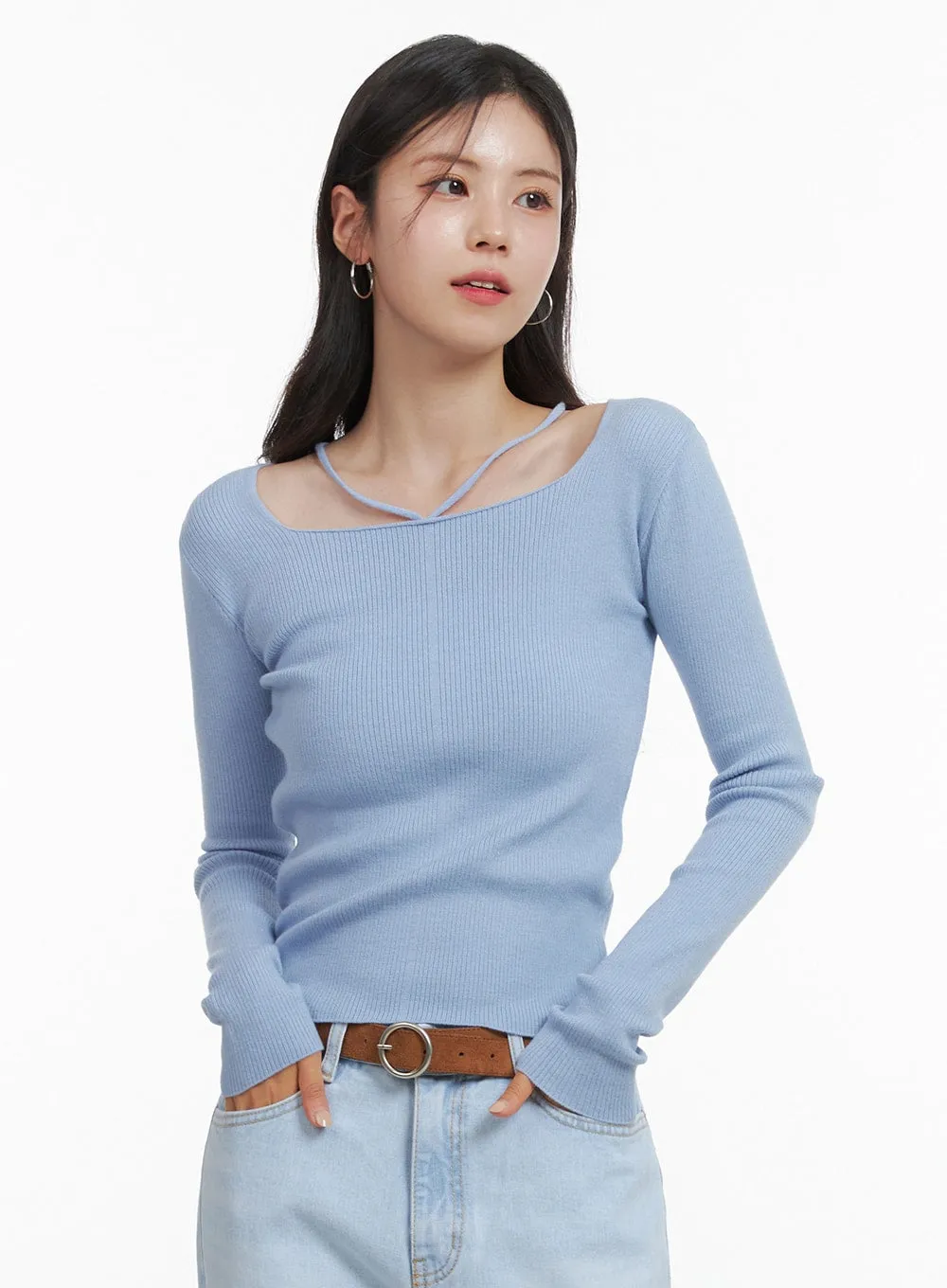 Square Halter Neck Knit Top OA419 sold by Lewkin