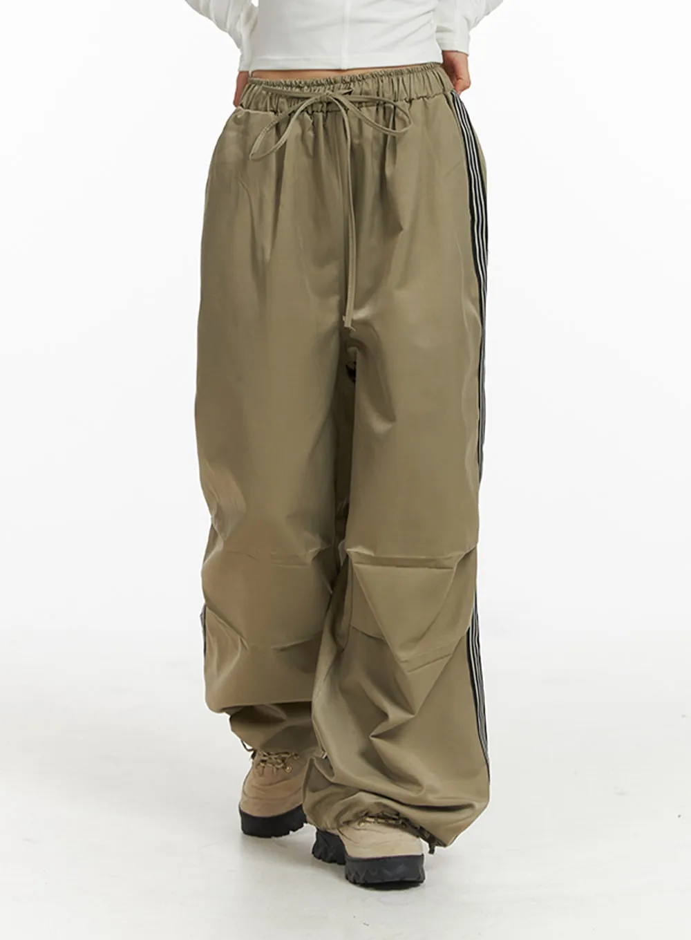 Stripe Nylon Wide Pants (UNISEX) CJ418 sold by Lewkin product image thumbnail 4