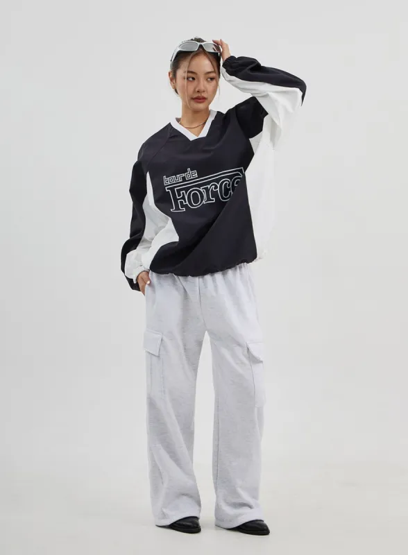 Cargo Wide Leg Track Pants Unisex CJ313 sold by Lewkin