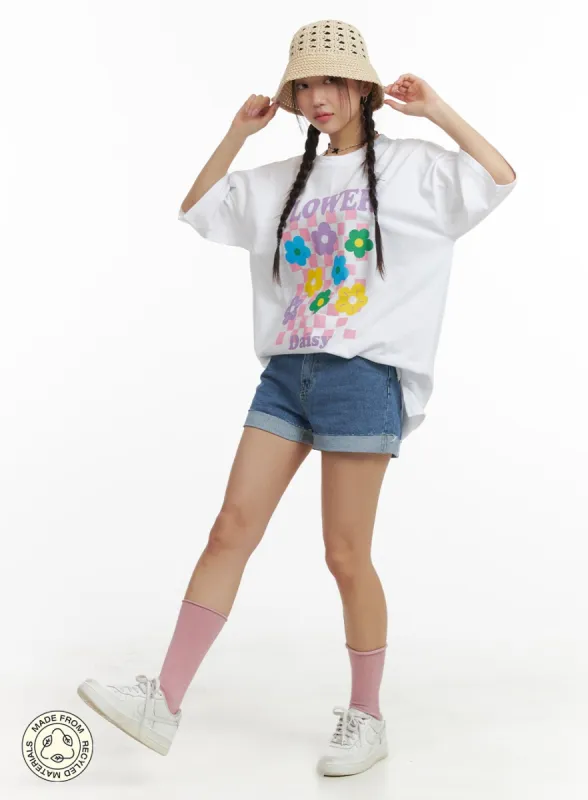 Recycled Denim Shorts OM428 sold by Lewkin