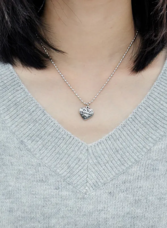 Lettering Heart Shape Ball Necklace OS30 sold by Lewkin
