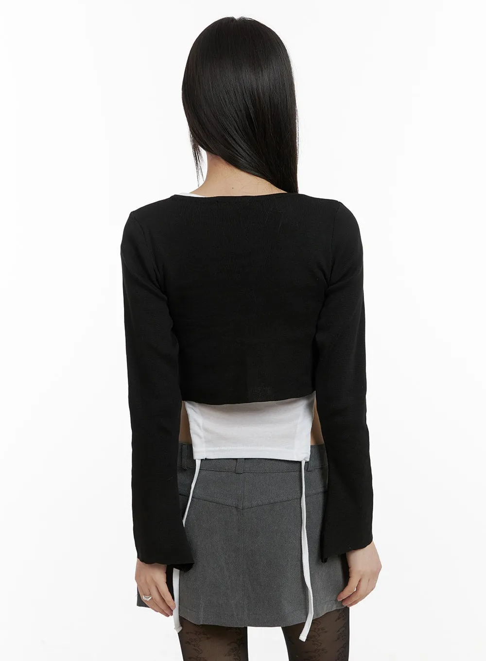 X Strap Crop Cardigan CA422 sold by Lewkin product image thumbnail 5