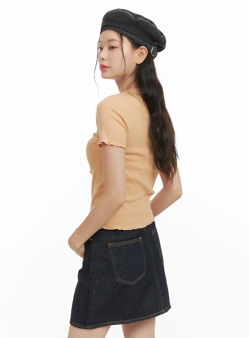 Ruffle Hem Ribbon Top OY417 sold by Lewkin product image thumbnail 4