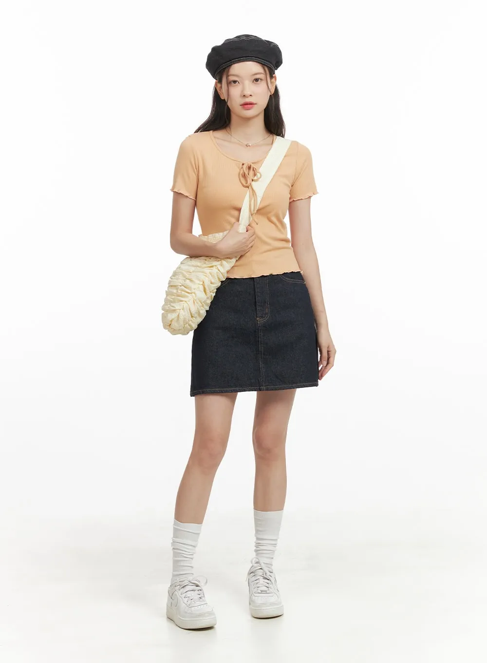 Ruffle Hem Ribbon Top OY417 sold by Lewkin product image thumbnail 2