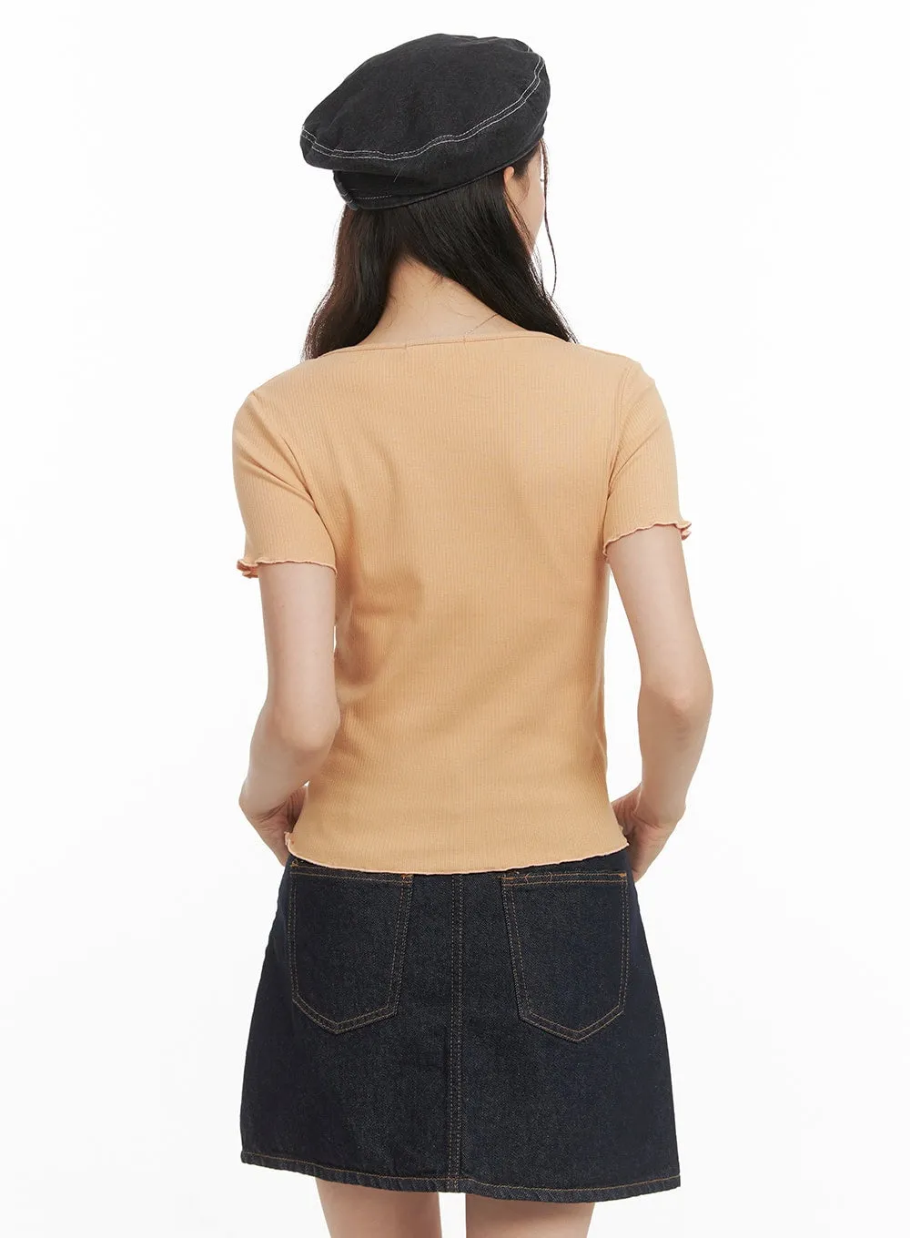 Ruffle Hem Ribbon Top OY417 sold by Lewkin product image thumbnail 5