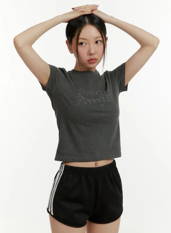 Acubi Stud Crop Tee CY408 sold by Lewkin