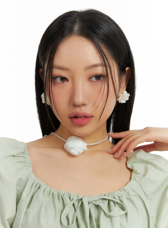 Rose Flower Choker IM404 sold by Lewkin