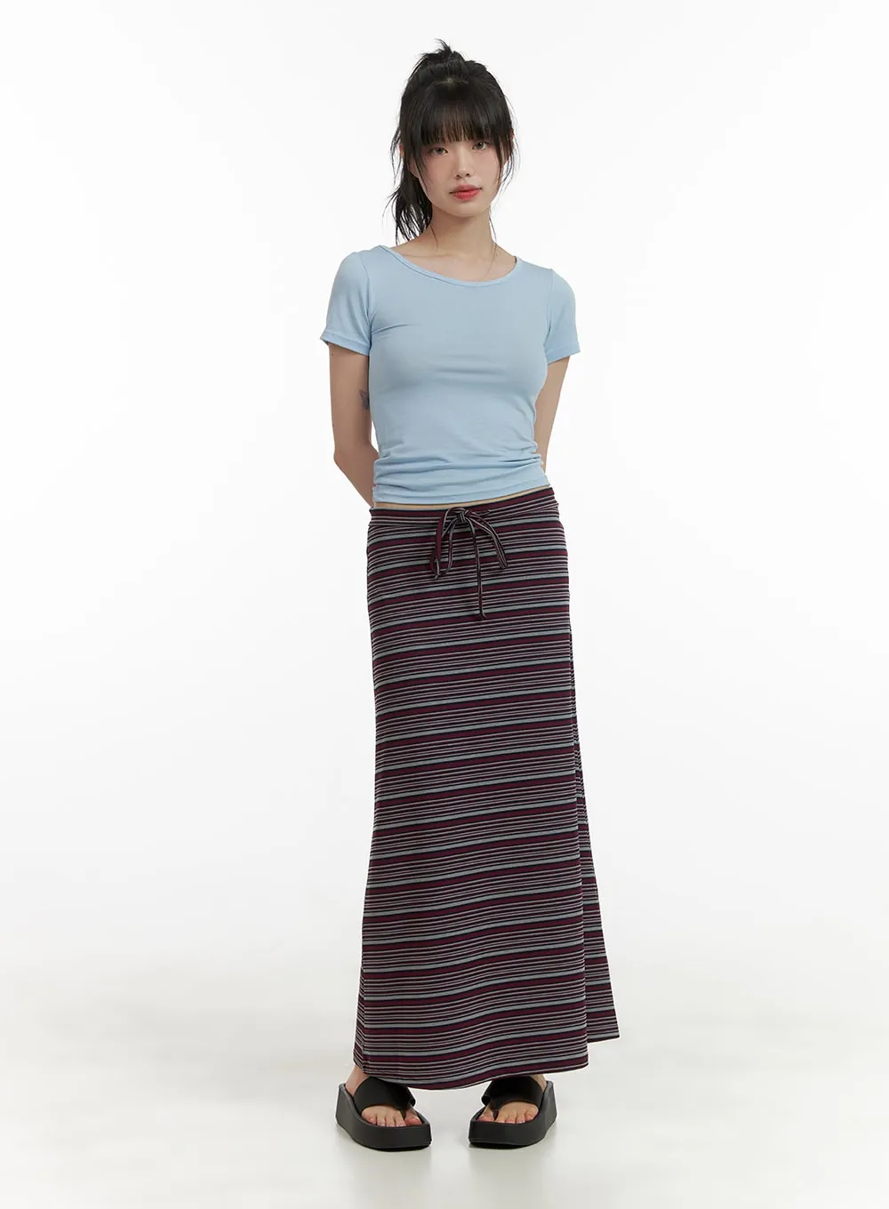 Solid Round Neck Crop Top CU410 sold by Lewkin product image thumbnail 2