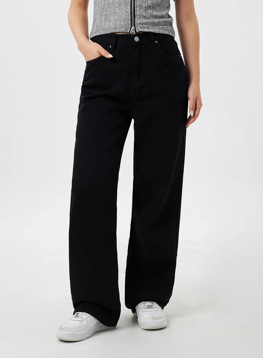 Black Cotton Wide Pants CY309 sold by Lewkin product image thumbnail 5