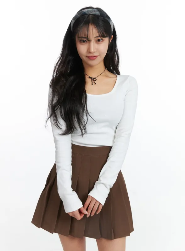 Slim Fit Square Neck Tee OJ426 sold by Lewkin