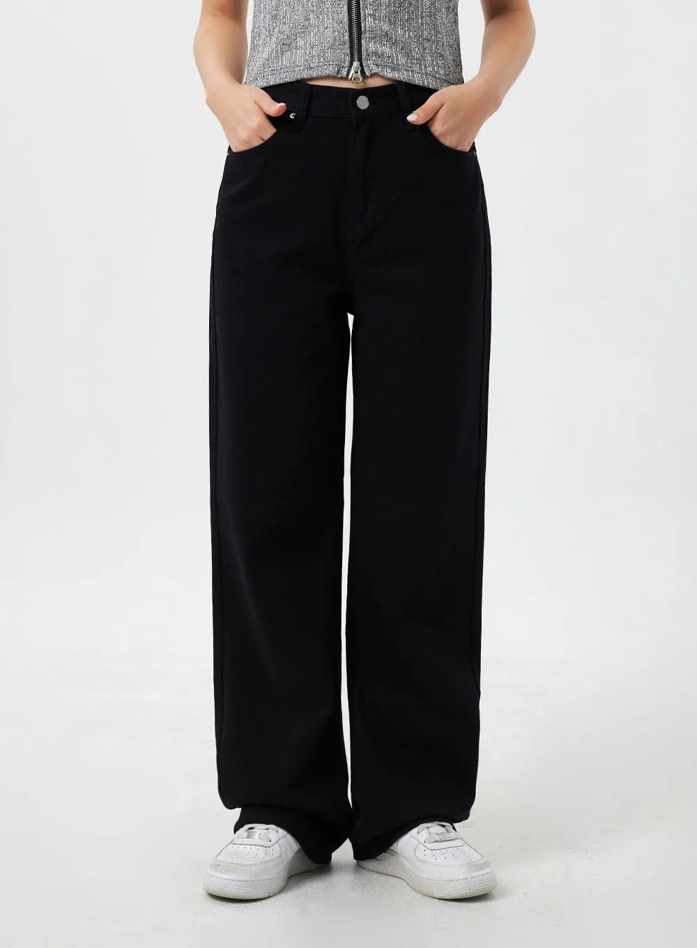 Black Cotton Wide Pants CY309 sold by Lewkin product image thumbnail 2