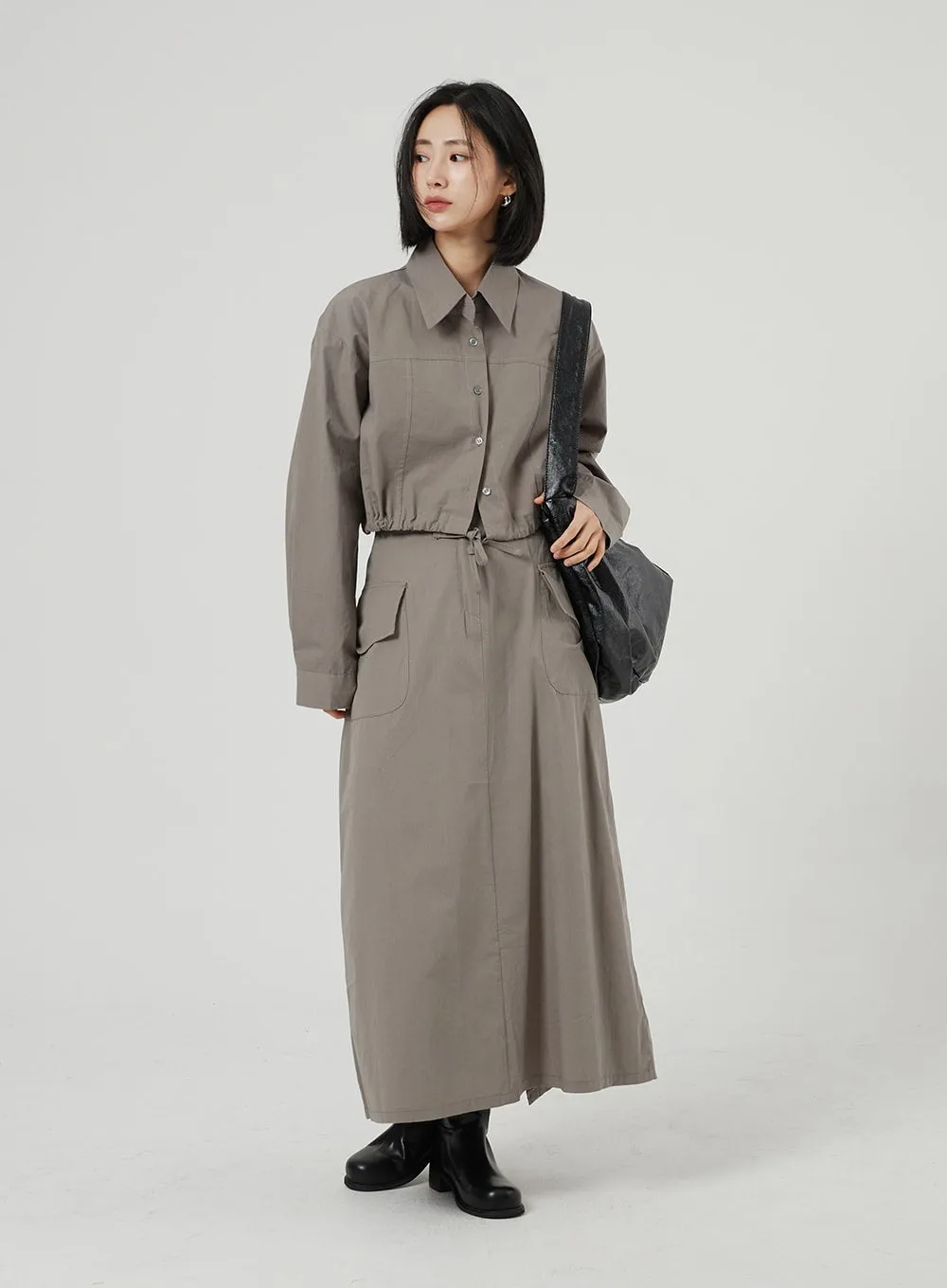 String Detail Cropped Shirt OF310 sold by Lewkin product image thumbnail 2